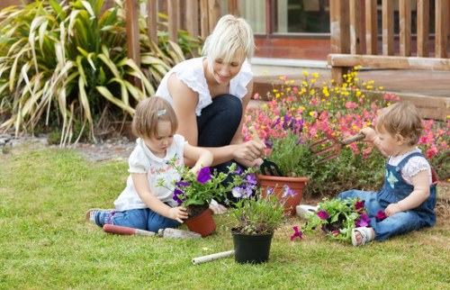 Professional lawn mowing service in Southwark garden