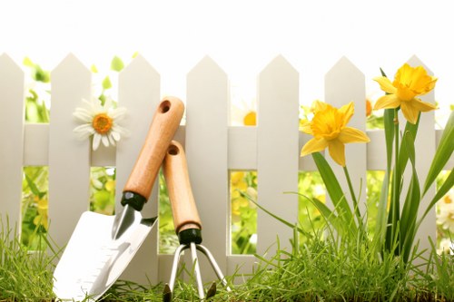 Garden clearance process with tools and equipment